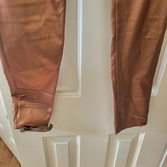 Metallic copper zip front pants! - Picture 3 of 4
